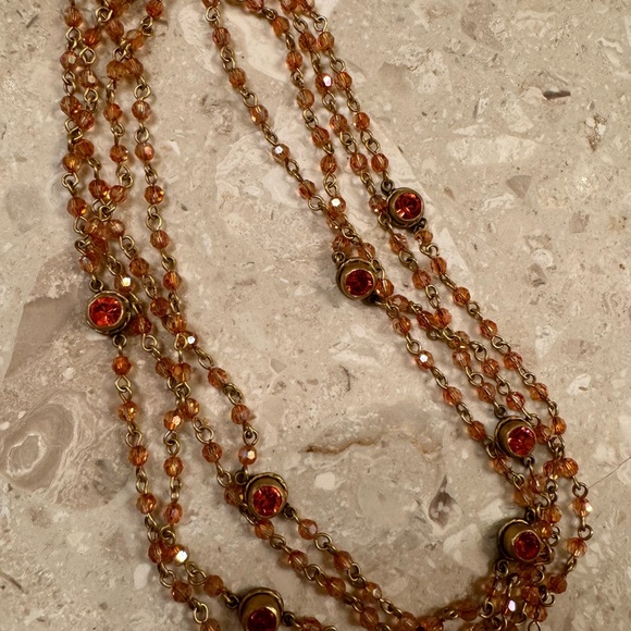 Vintage VSA Magdalena burnt orange stones & gold setting - Picture 6 of 14